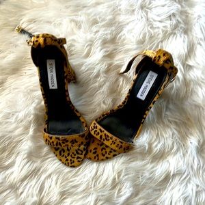 Steve Madden Leopard print open toe heels